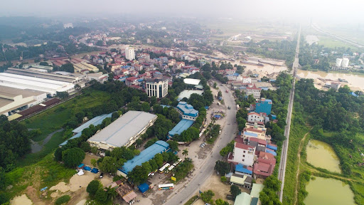 Toàn cảnh Xã Trung Giã – cửa ngõ phía Bắc Hà Nội, kết nối QL3 và cao tốc Hà Nội – Thái Nguyên.