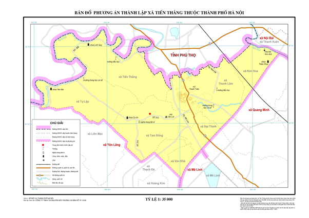 Bản đồ Xã Tiến Thắng Hà Nội sau sáp nhập