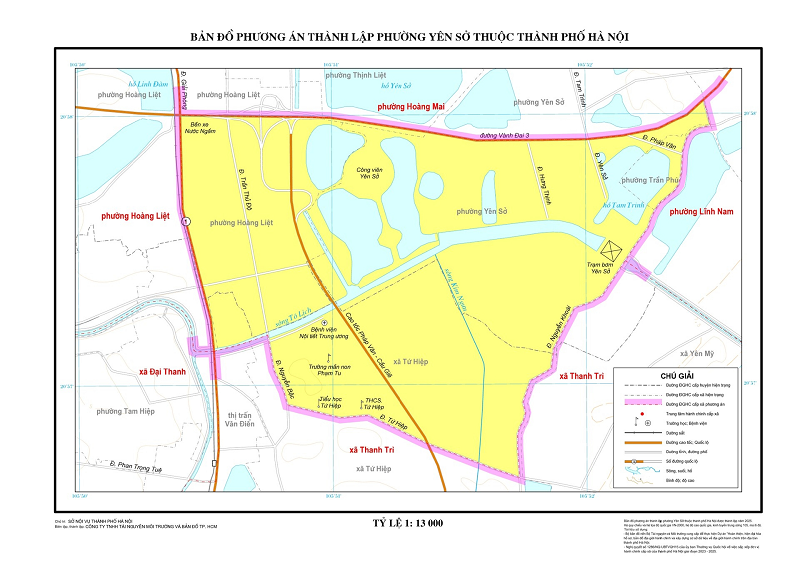 Bản đồ Phường Yên Sở, Hà Nội