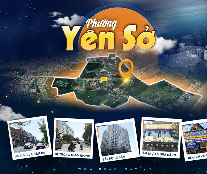 Phường Yên Sở, Hà Nội nhìn từ trên cao