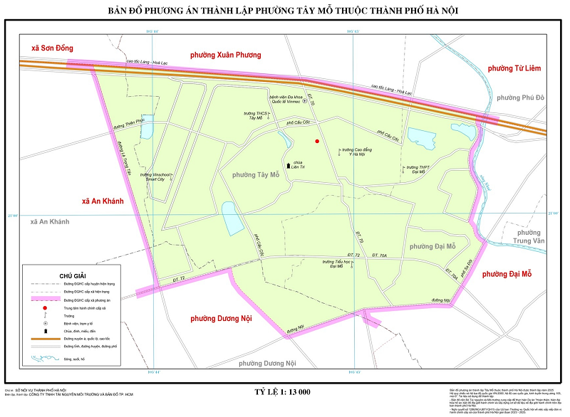 bản đồ Phường Tây Mỗ, Hà Nội