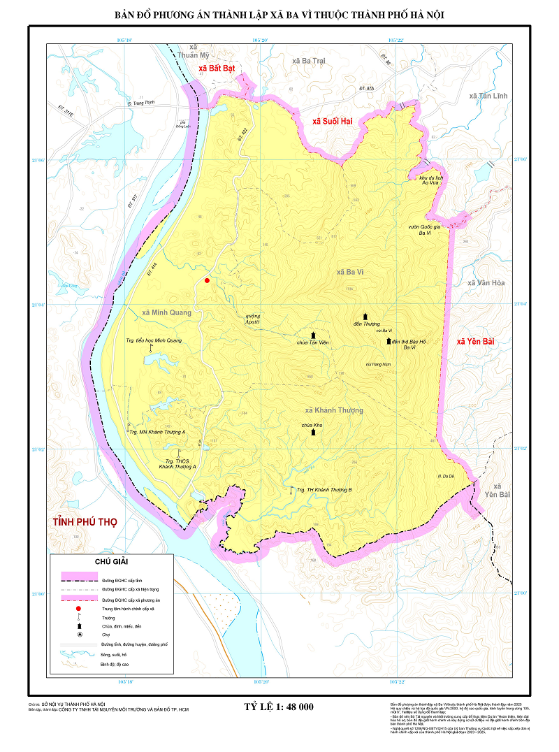 Bản đồ Xã Ba Vì, Hà Nội