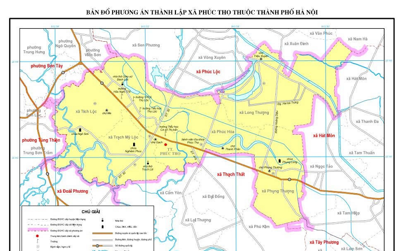 Bản đồ Xã Phúc Thọ, Hà Nội