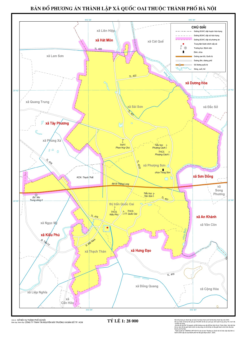 Bản đồ xã Quốc Oai, Hà Nội