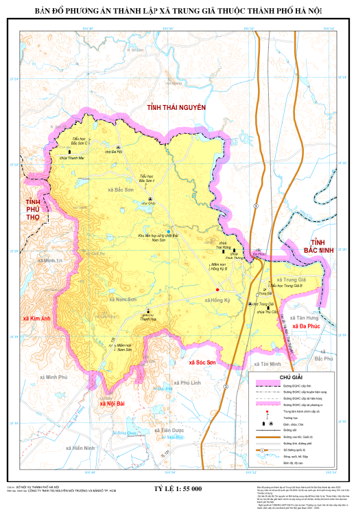 bản đồ Xã Trung Giã, Hà Nội