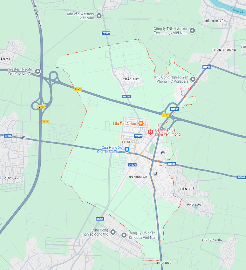 Bản đồ Yên Phong, Bắc Ninh