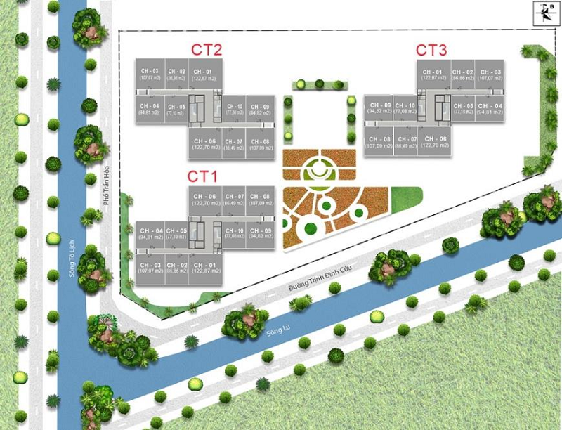 Mặt bằng tổng thể phân khu (nếu có)