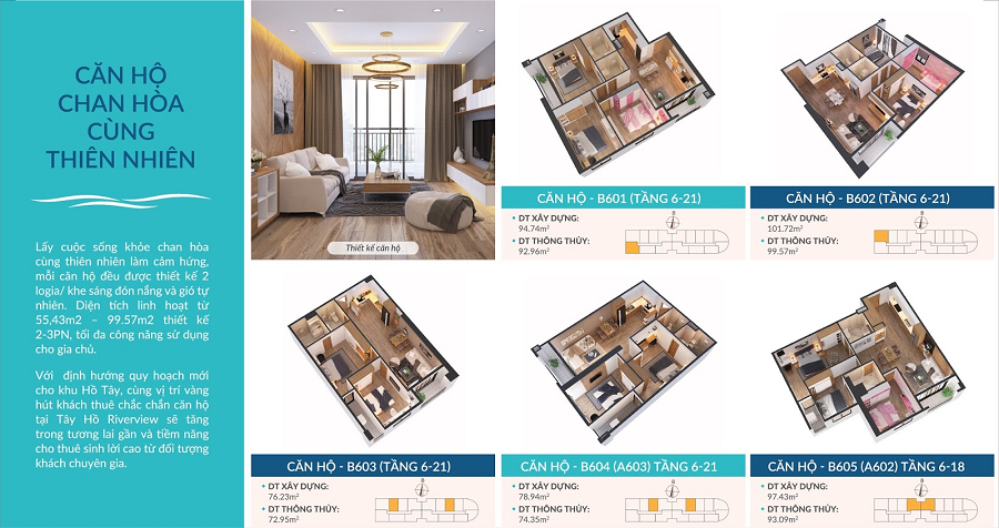 Mặt bằng căn hộ chung cư Tây Hồ River View Tây Hồ