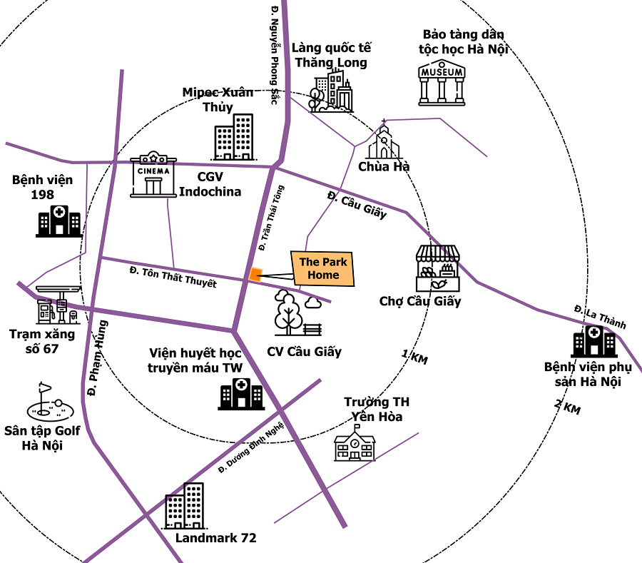 Vị trí dự án The Park Home Cầu Giấy