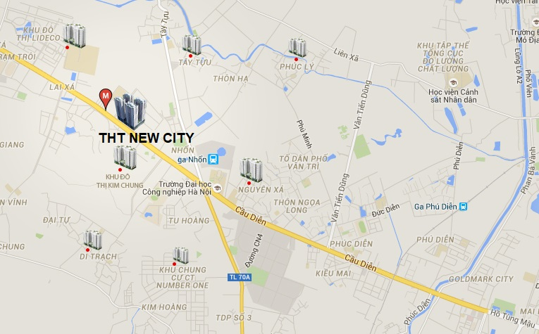 Vị trí dự án chung cư THT New City Hoài Đức