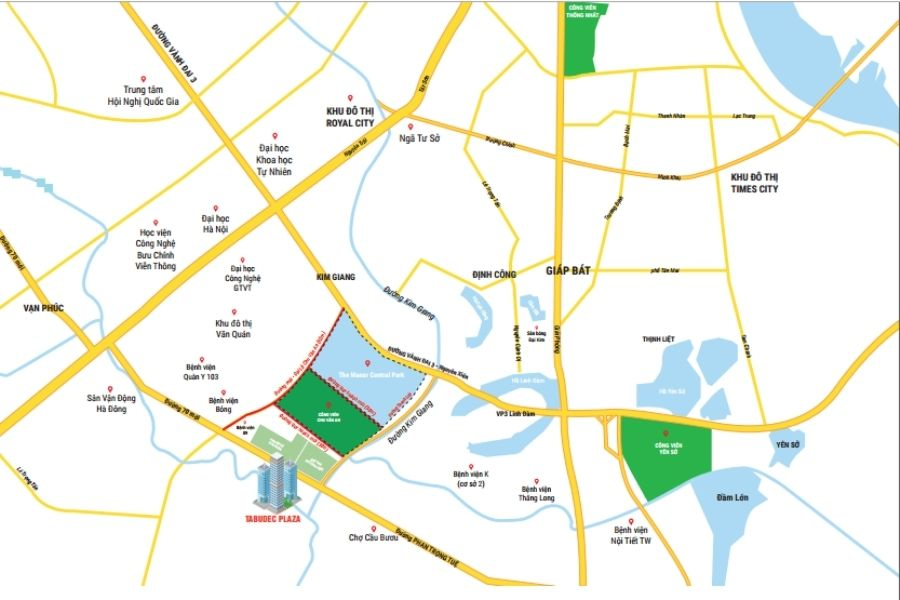 Vị tr&iacute; dự &aacute;n Tabudec Plaza Thanh Tr&igrave;