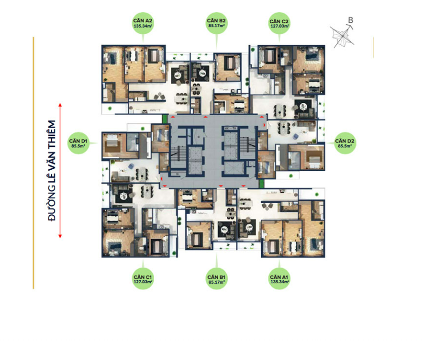 Thiết kế mặt bằng căn hộ