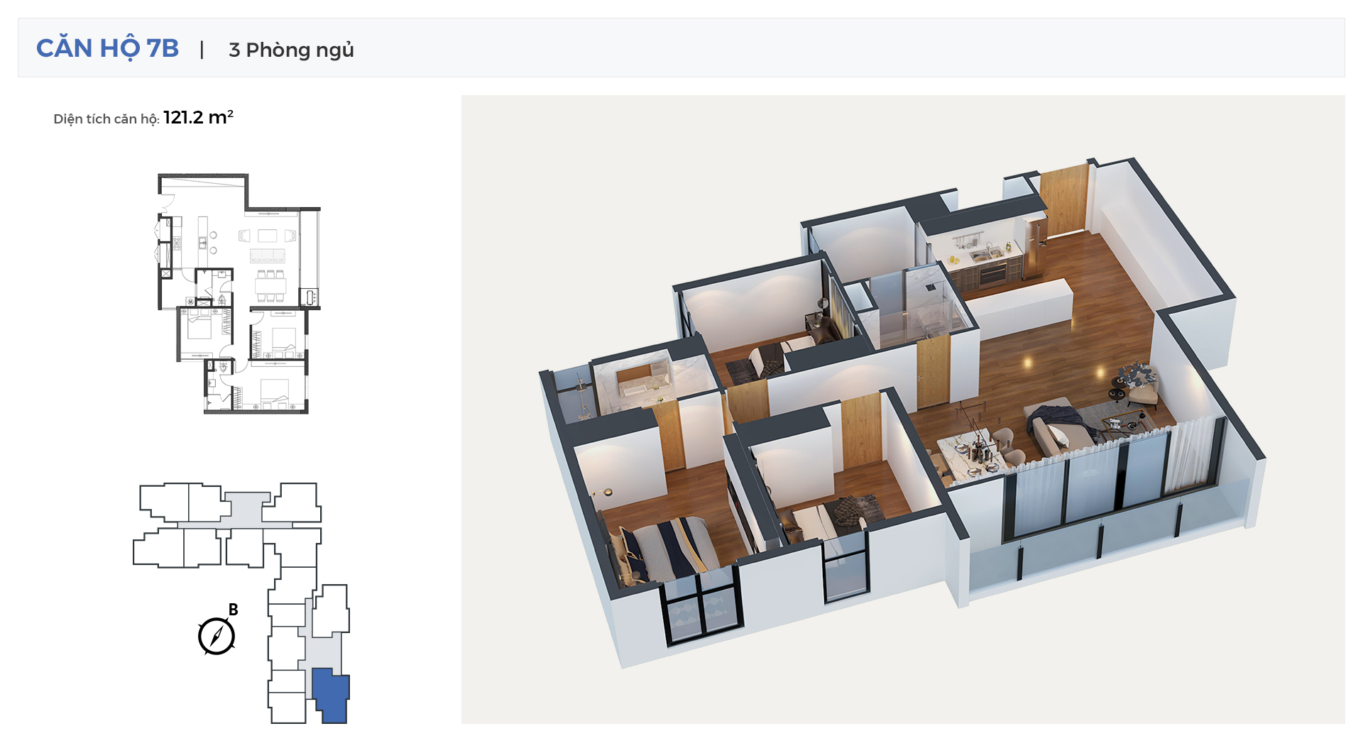 Chelsea Residence - Mặt bằng căn hộ 03 phòng ngủ