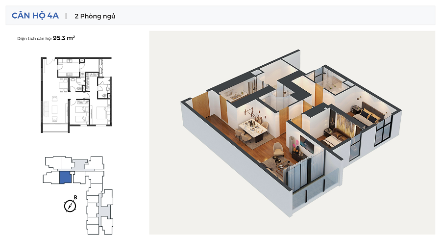 Chelsea Residence - Mặt bằng căn hộ 02 phòng ngủ