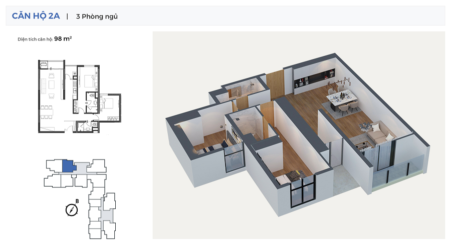 Mặt bằng Căn hộ Chelsea Residence - Mặt bằng căn hộ 03 phòng ngủ