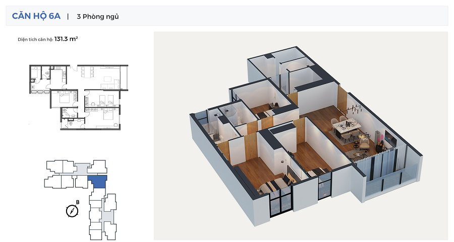 Chelsea Residence - Mặt bằng căn hộ 03 phòng ngủ