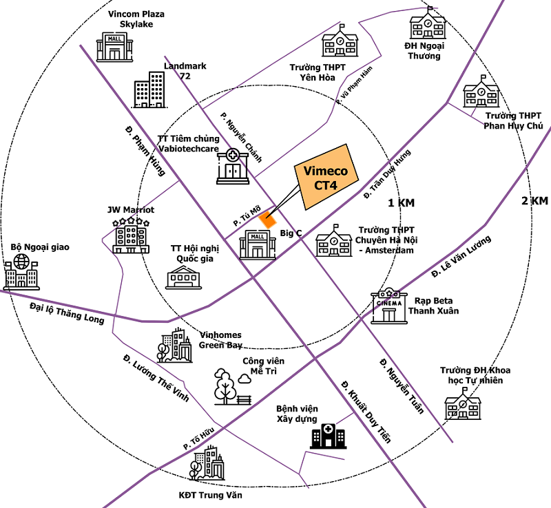 Vị trí dự án Chung cư Vimeco II – Nguyễn Chánh
