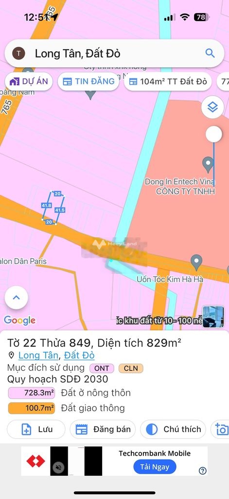Bán đất 6 tỷ, diện tích 829m2 tại Mặt tiền đường nhựa , Xã Long Tân, Huyện Đất Đỏ, Bà Rịa - Vũng Tàu-02