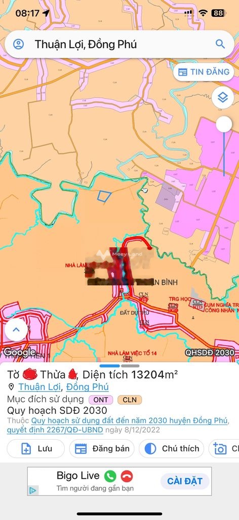 Bán đất 320 triệu, diện tích 1067m2 tại DT741, Xã Thuận Lợi, Huyện Đồng Phú, Bình Phước-02