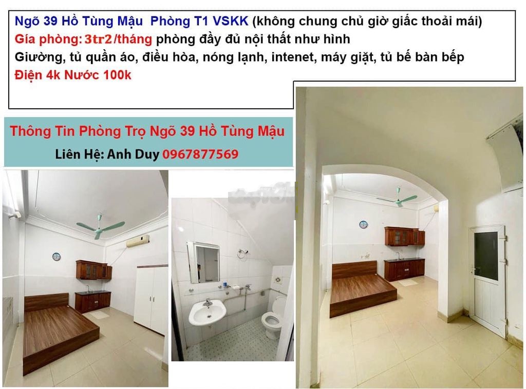Cho thuê nhà tại Ngõ 39 Hồ Tùng Mậu, Cầu Giấy. Diện tích 18m2-03