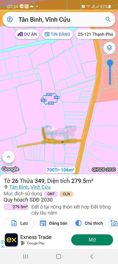 Bán đất giá 1,95 tỷ, diện tích 279 m2, tại Tân Bình, huyện Vĩnh Cửu, Đồng Nai-01