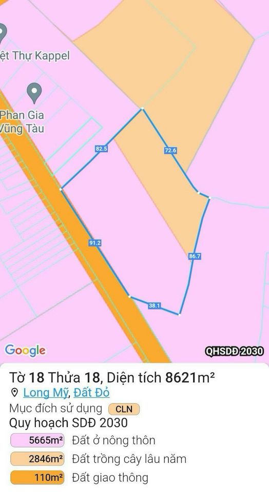 Bán đất thành phố Bà Rịa, 8621m2, ngang 91m, mặt tiền nhựa, quy hoạch đất ở-01
