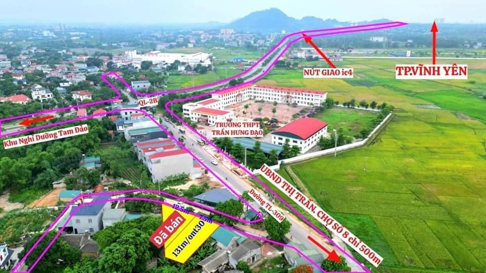 Lô đất 132m2 mặt tiền 7,5m Thị trấn Kim Long - Tam Dương - Vĩnh Phúc