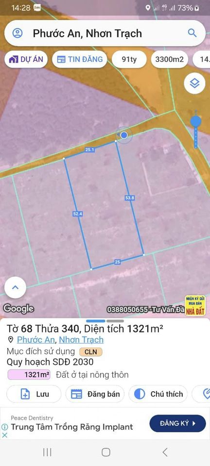 Phước An, Nhơn Trạch, Đồng Nai cần bán lô đất 1321m2-01