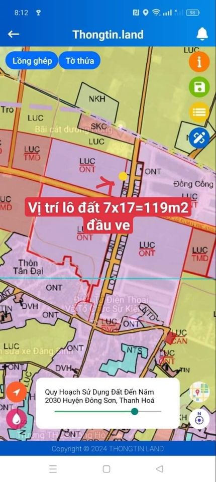 Bán lô đất trục đường liên xã Đông Hòa, Thanh Hóa, giá 1 tỷ, diện tích 119 m2-03
