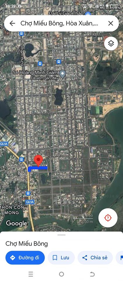 Bán đất trục chính chợ Miếu Bông, Hòa Xuân giá 1,55 tỷ, diện tích 100 m2-01