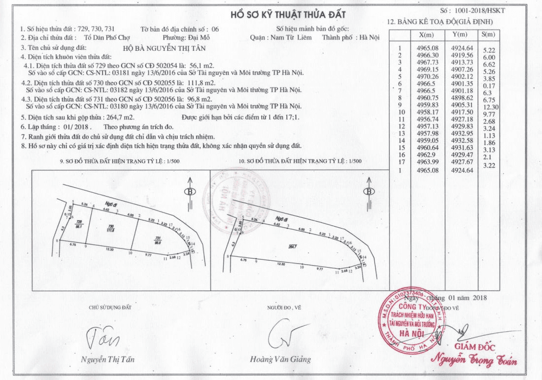 
Một mẫu giấy trích lục thửa đất
