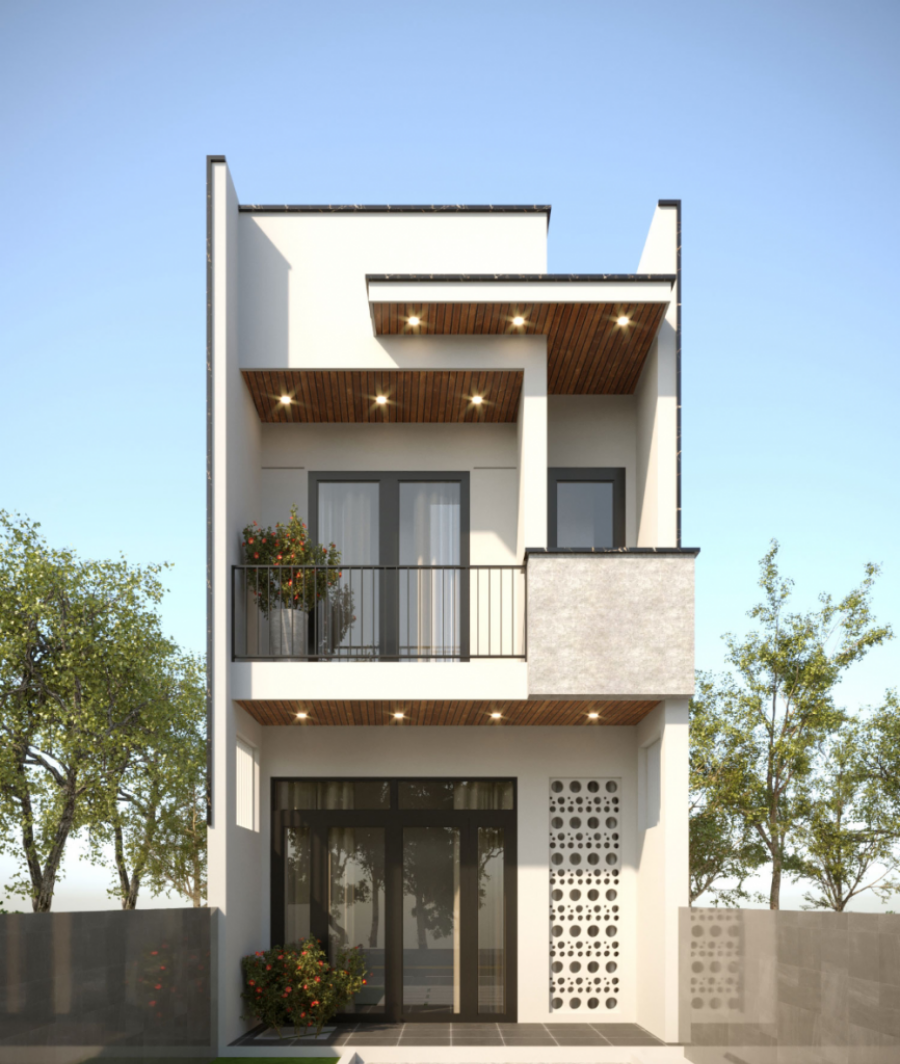 Mẫu nhà tiền chế 2 tầng 5x20 thường có kết cấu khung thép để tạo nên sự vững chắc cho ngôi nhà