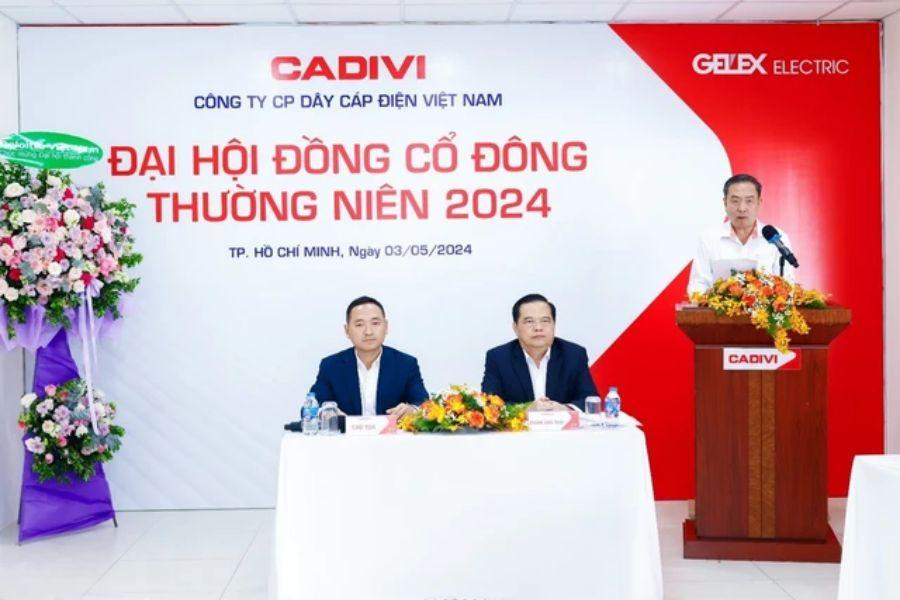 Chiều 3/5, CTCP Dây cáp điện Việt Nam (CADIVI) đã tổ chức thành công Đại hội đồng cổ đông (ĐHĐCĐ) thường niên năm 2024.