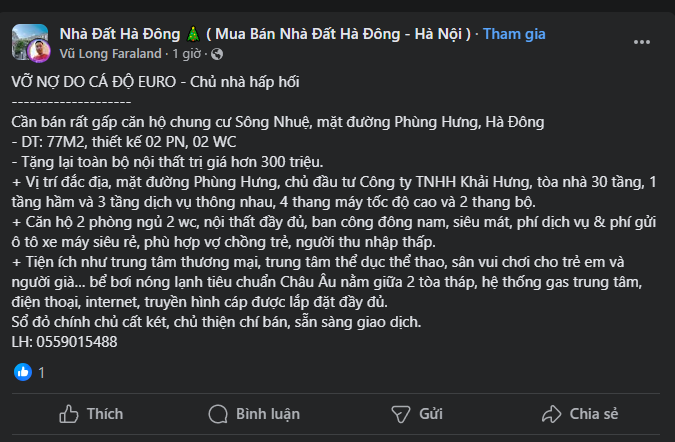 
Tại các hội nhóm trên mạng Xã hội cũng rất nhiều thông tin mua bán do vỡ nợ
