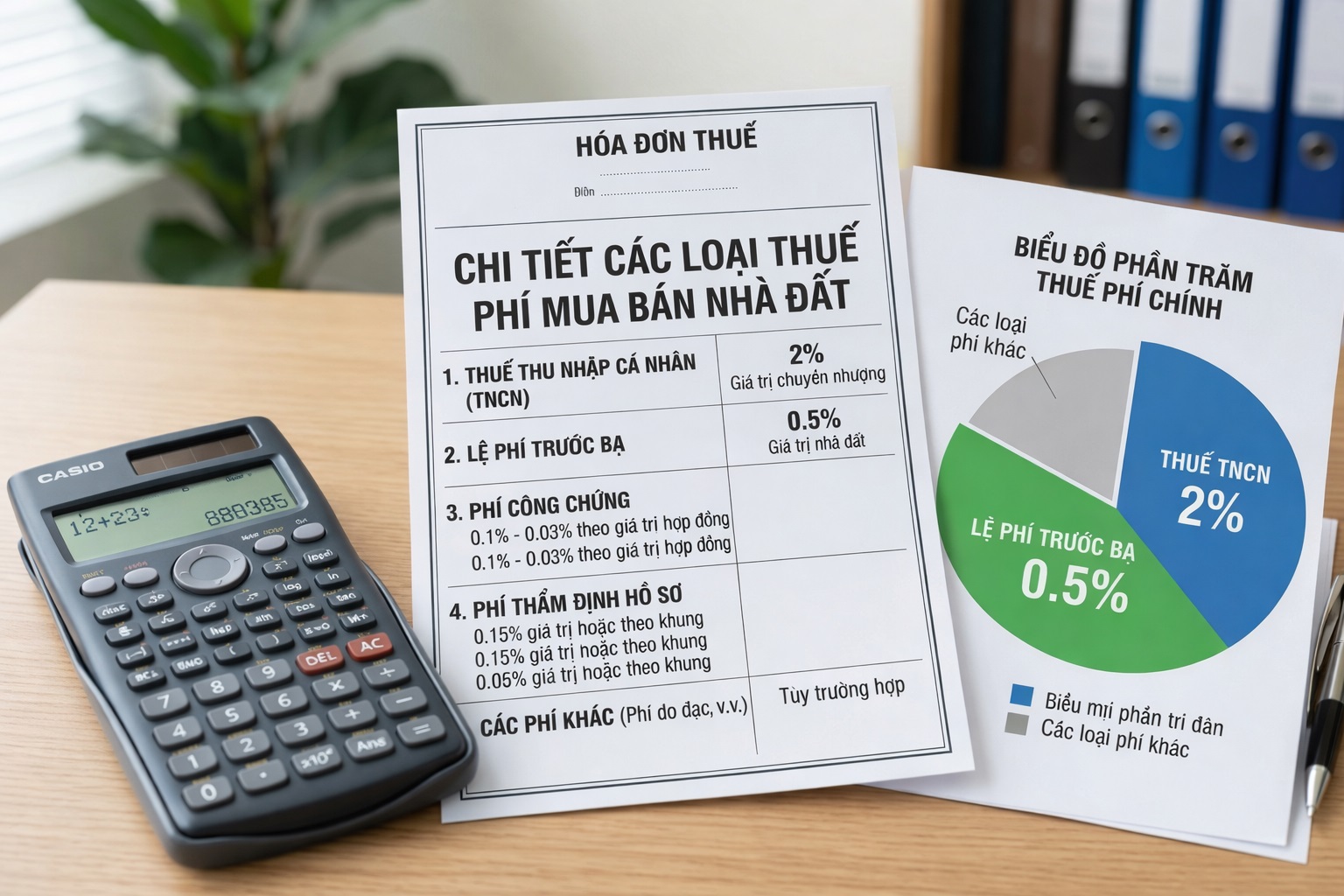Chi tiết các loại thuế phí mua bán nhà đất 2026