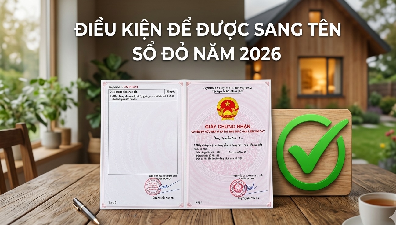 
Điều kiện để được sang tên sổ đỏ năm 2026 (Cập nhật mới nhất)

