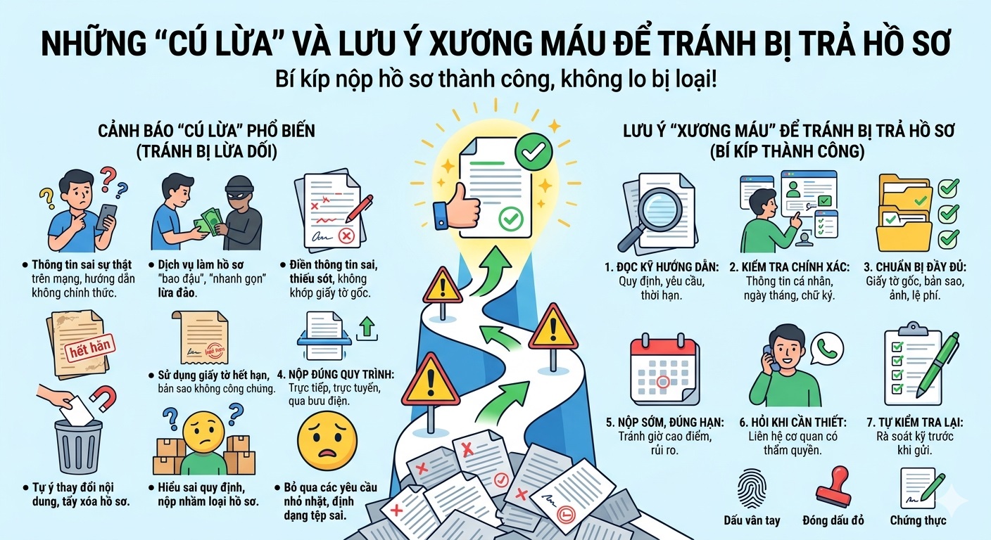 
Những "cú lừa" và lưu ý xương máu để tránh bị trả hồ sơ
