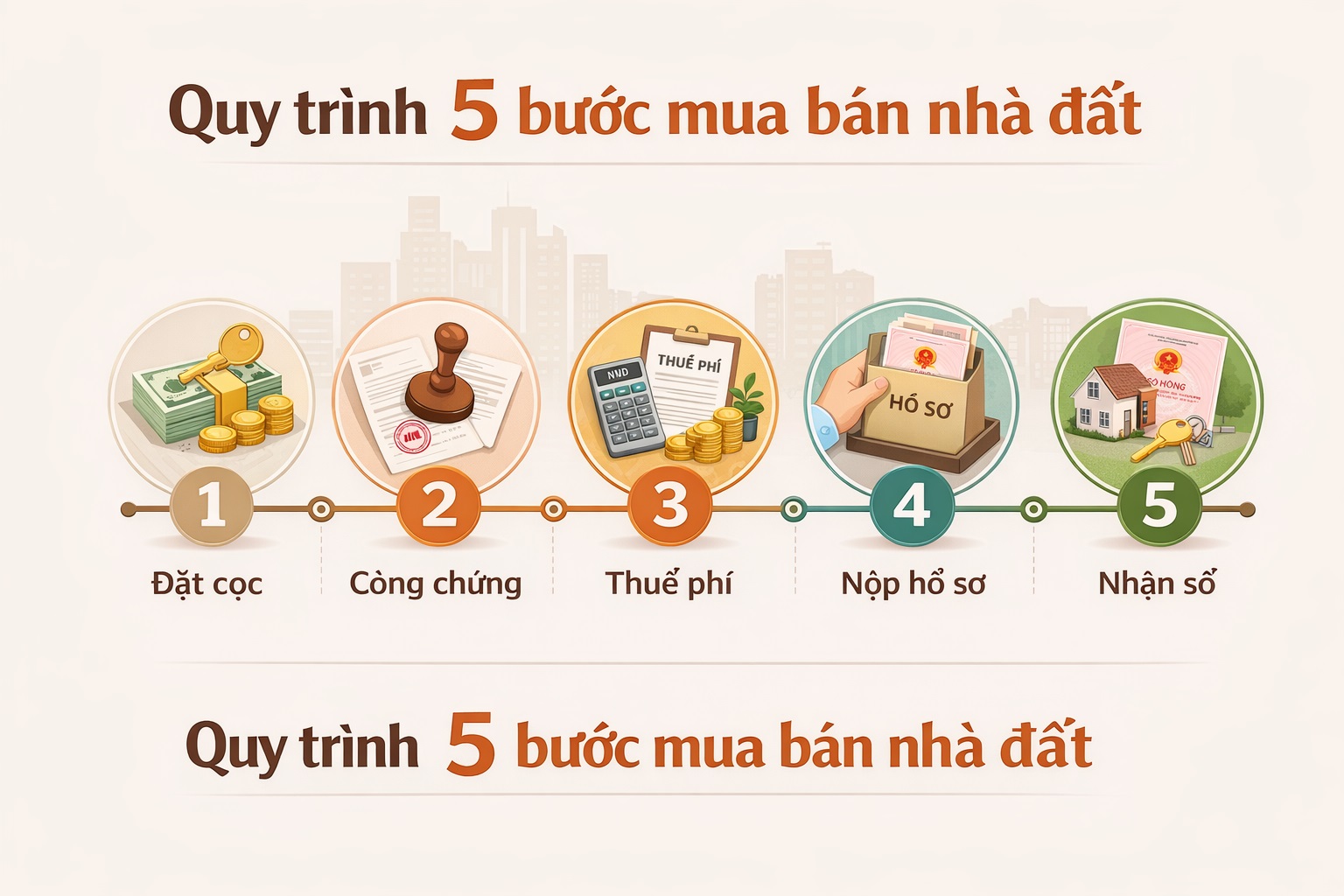 Quy trình 5 bước mua bán nhà đất chuẩn chỉnh năm 2026