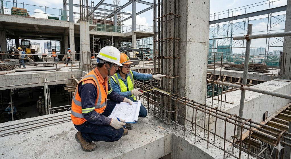 
Ảnh 3: Kiểm tra chi tiết hạng mục xây dựng và kết cấu
