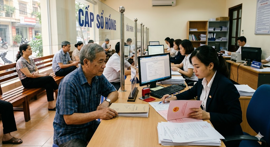Ảnh 4: Quy trình thực hiện thủ tục cấp sổ hồng cho nhà xây trên đất thổ cư