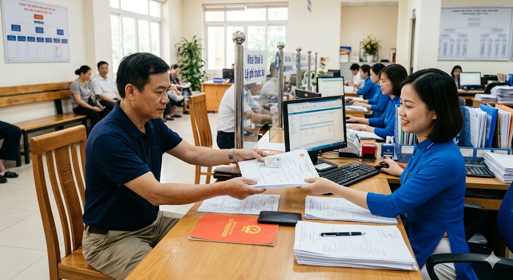 
Ảnh 2: Khai thuế và nộp lệ phí trước bạ nhà đất
