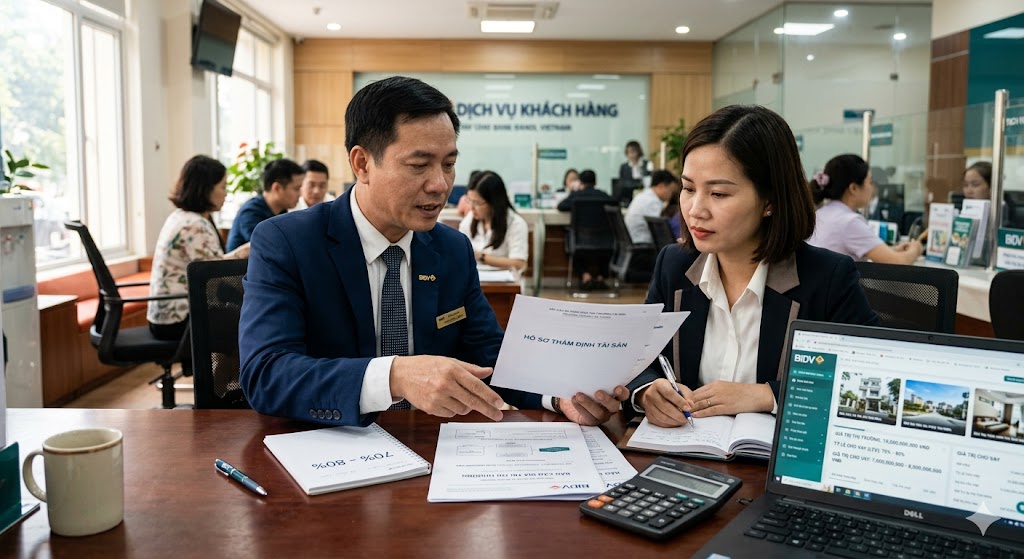 
Ảnh 5: Ngân hàng thường định giá nhà đất bằng bao nhiêu % giá trị thị trường
