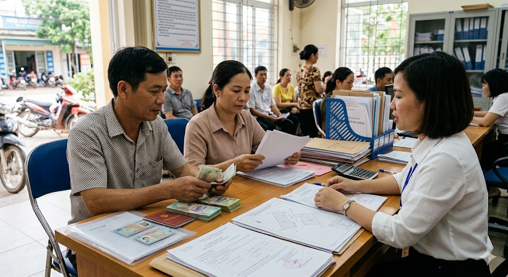 
Ảnh 4: Các khoản chi phí khi thực hiện thủ tục làm sổ đỏ lần đầu
