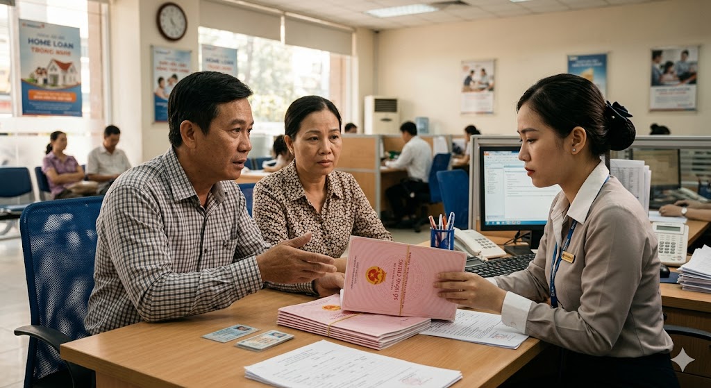 
Ảnh 2: Giải đáp thắc mắc: Sổ hồng chung có vay ngân hàng được không
