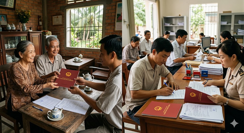 
Ảnh 3: Quy trình thực hiện thủ tục tách sổ đỏ cho con chi tiết
