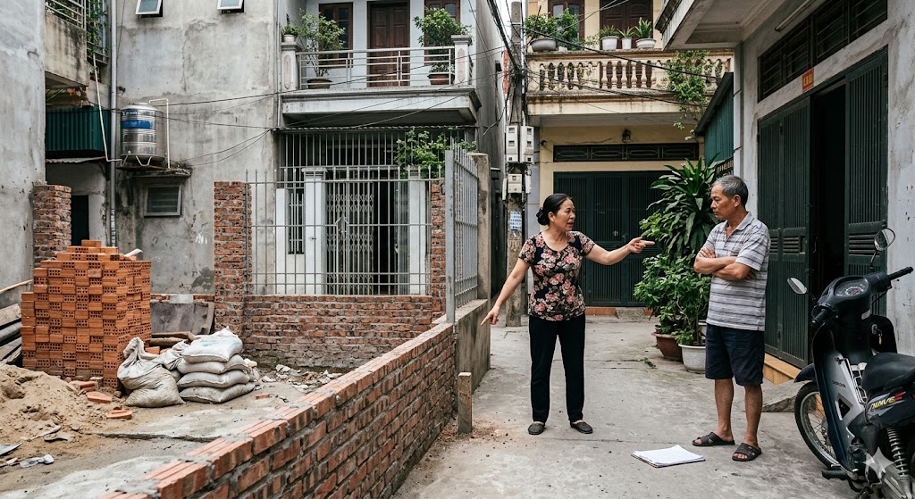 
Ảnh 2: Ảnh hưởng khi hàng xóm không ký giáp ranh

