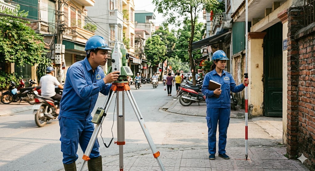 Ảnh 4: Quy trình đo đạc địa chính tại Hà Nội