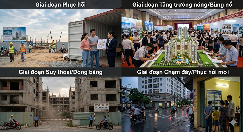 
Ảnh 3: Các giai đoạn của chu kỳ bất động sản 2026

