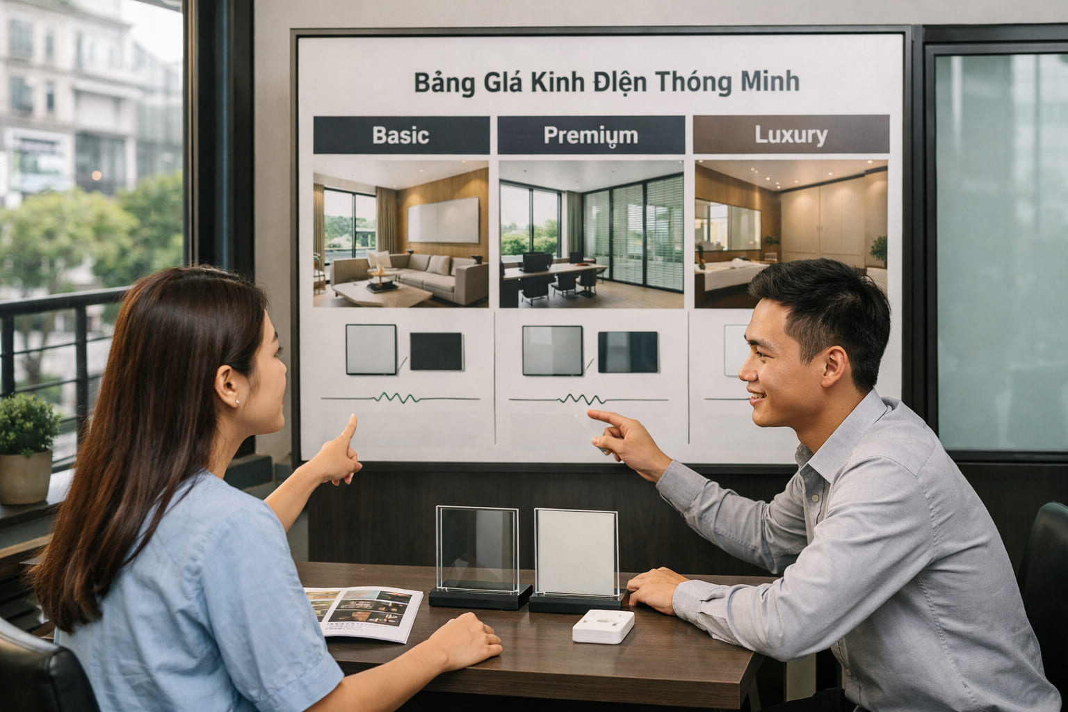 
Ảnh 3: Bảng giá kính điện thông minh trên thị trường hiện nay
