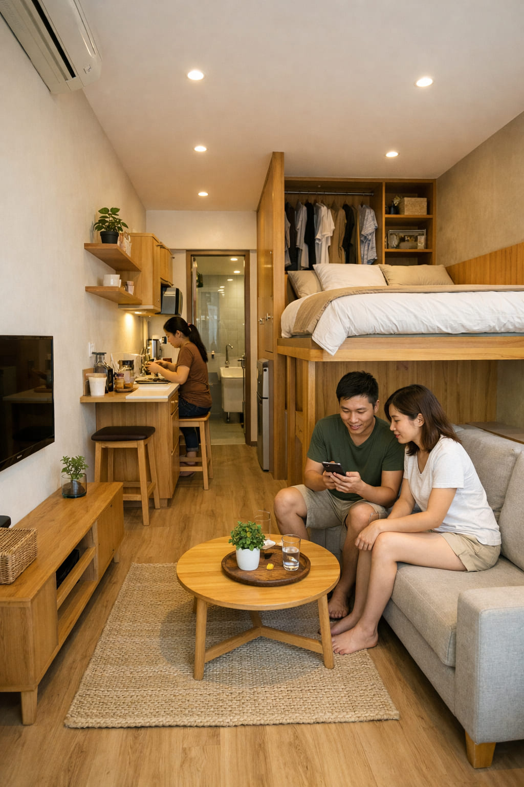 
Ảnh 2: Bố trí mặt bằng khoa học cho nhà 30m2

